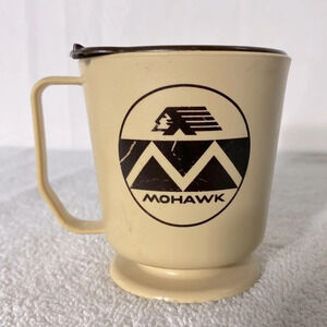 Vintage Mohawk Gas Station Plastic  Travel Mug Coffee Cup To Go Cup With Lid